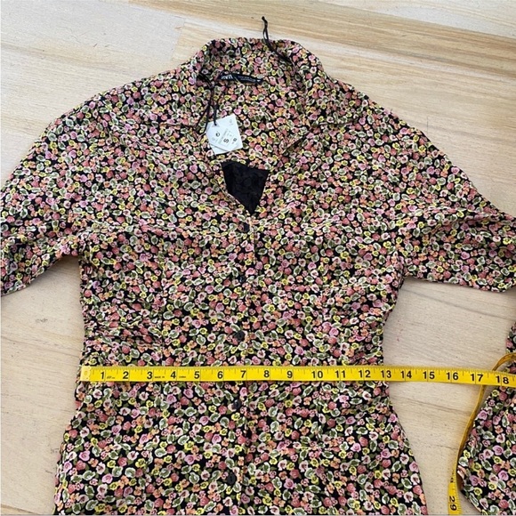 Zara floral retro mini dress BLOGGERS FAVORITE!! NWT - Picture 11 of 13